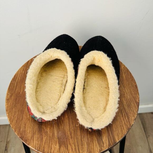 Black Wool Blend Slippers With Fur Lining Women’s Size 7.5 - Picture 6 of 9